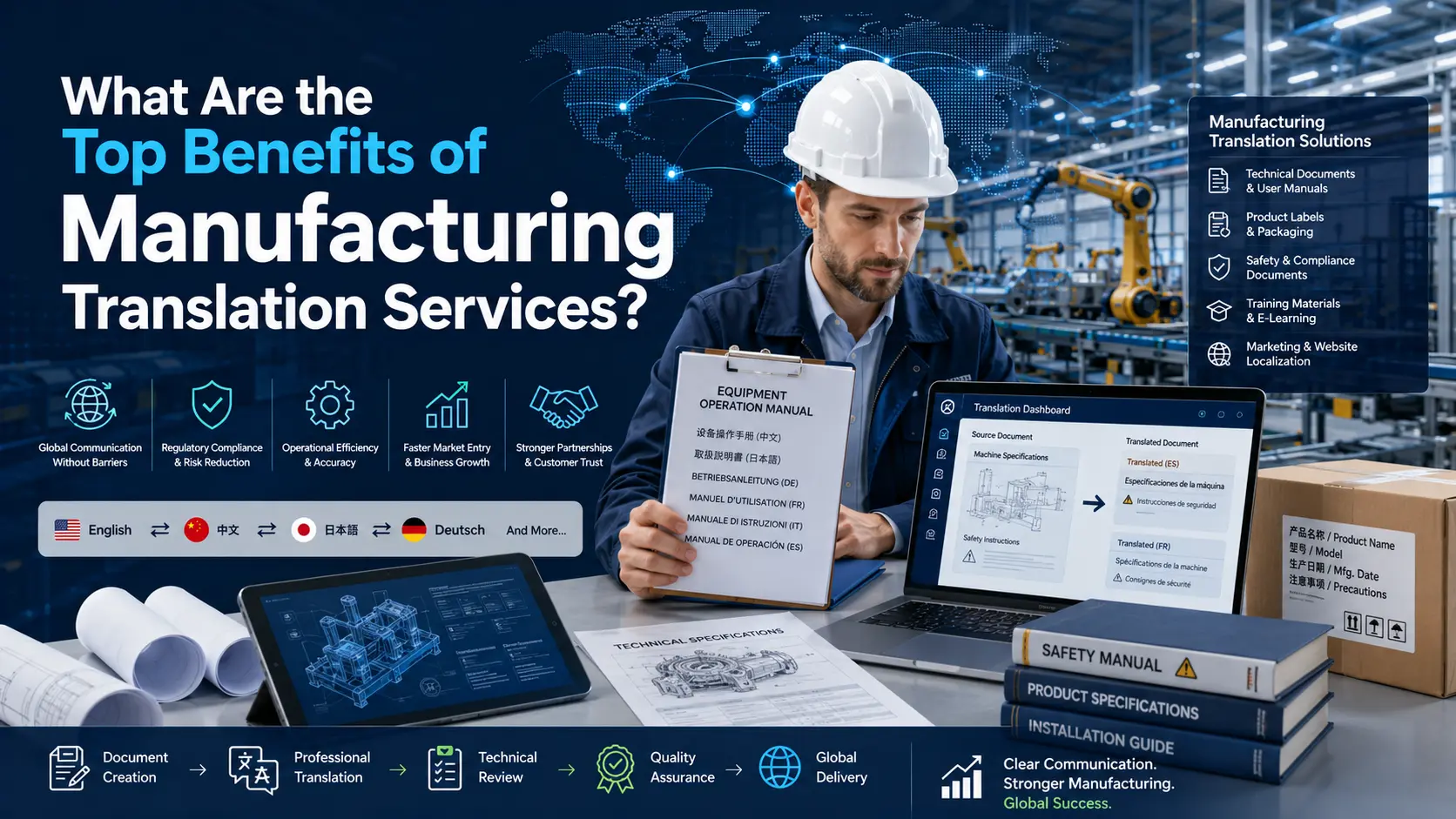 Read more about the article What are the top benefits of Manufacturing Translation Services in India?