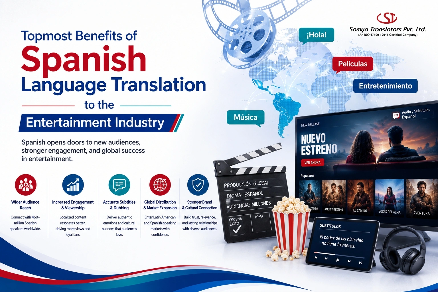 Topmost Benefits of Spanish Language Translation to the Entertainment Industry